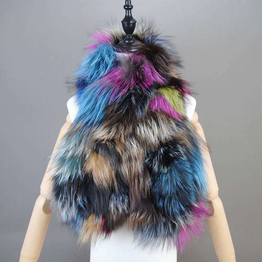 Hot Sale Winter Warm Natural Scarf Ring Knit Fox Lady Fashion Neckerchief Scarves Women Real Fur Bandana