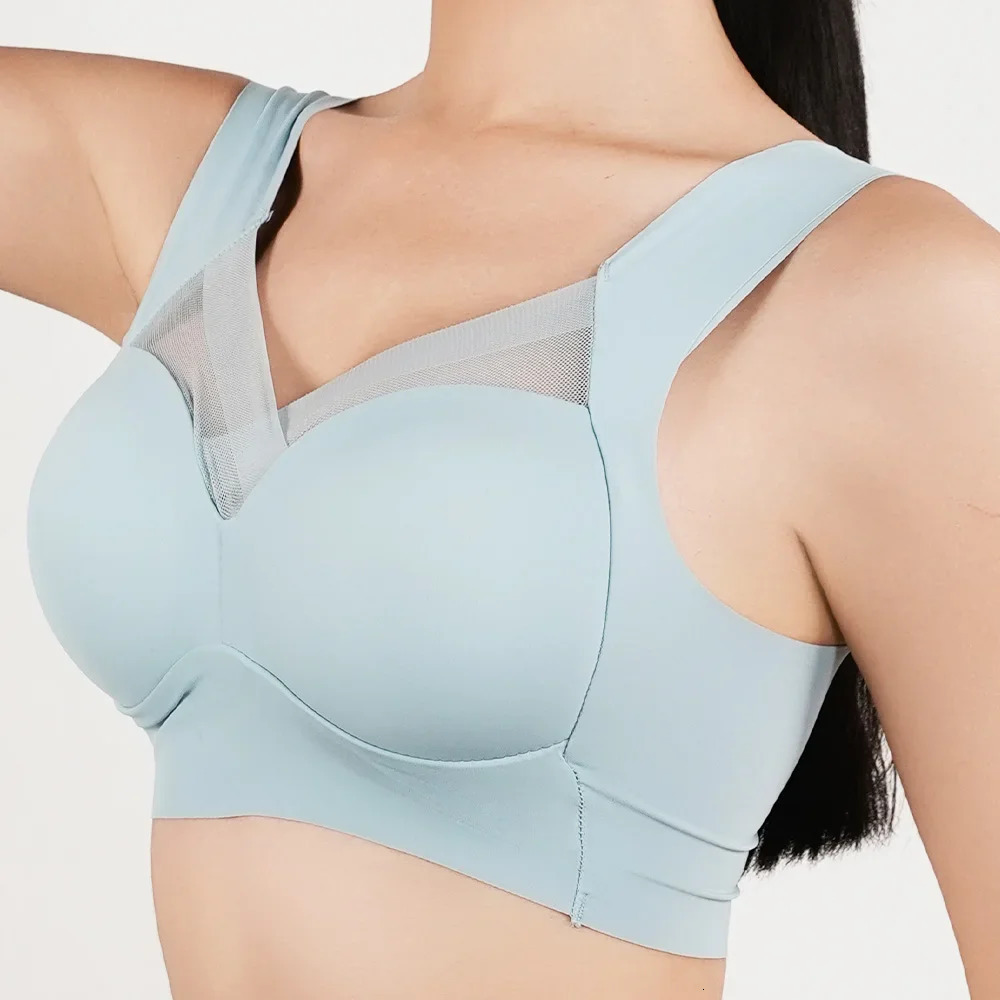 Women Push Up Bra Sexy Bras Sports Brassiere Lace Splicing Pespective Bralette V Neck Intimates Lingerie Large Size Fitness Vest 250530