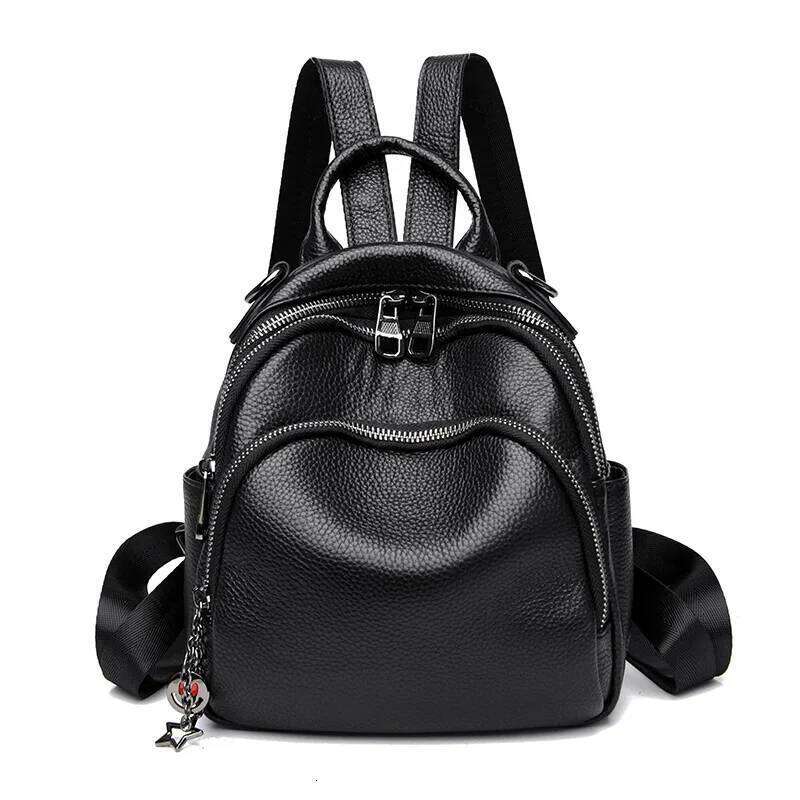 High Quality Genuine Women Backpack Fashion Ladies Travel Knapsack Girls Shoulder School Bag Cow Leather