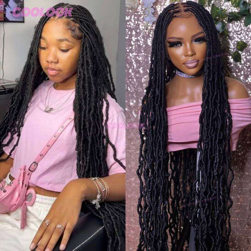 Super Long Dreadlock Synthetic Full Lace Butterfly For Black Women Knotless Box Braids Hair Wig Braided Wigs