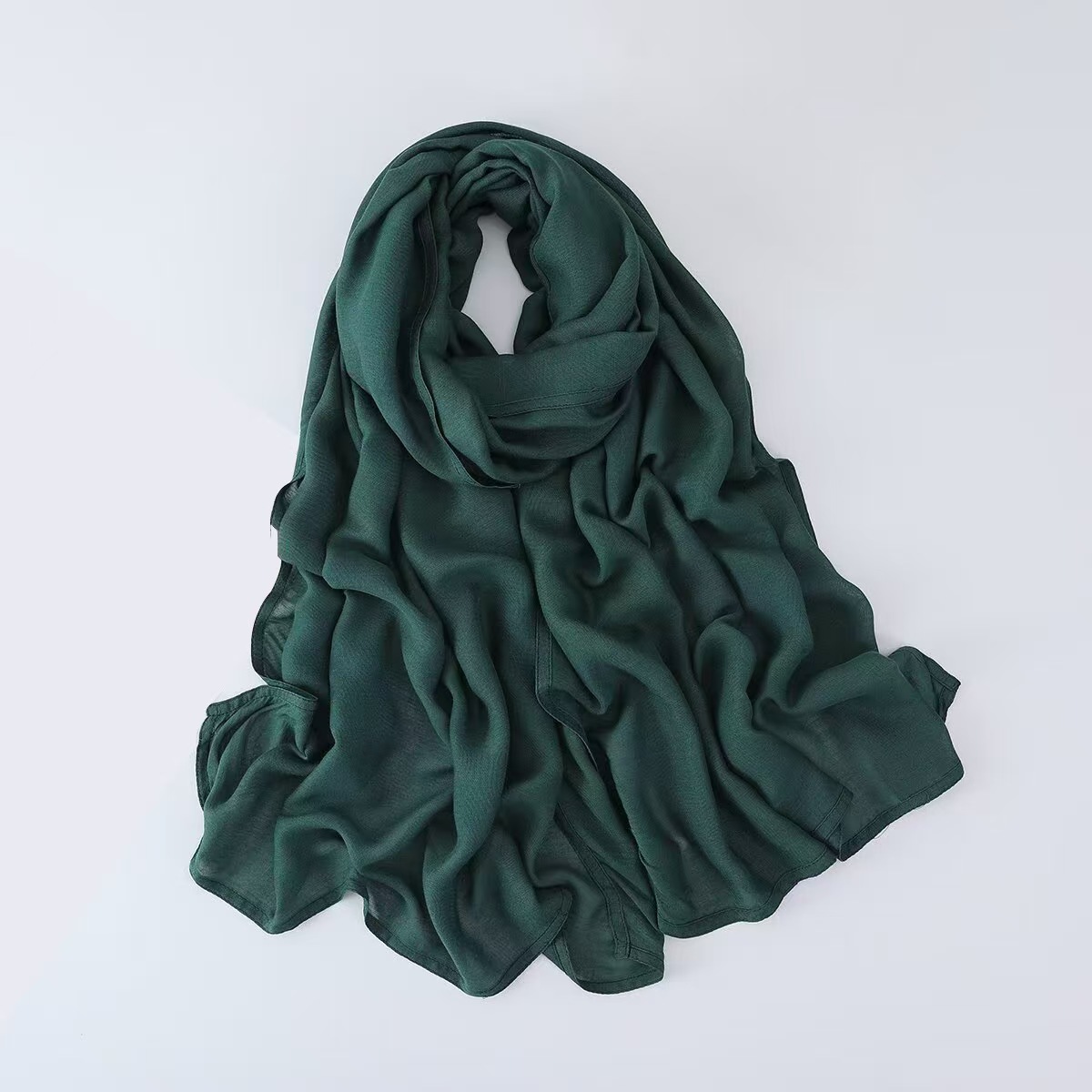 T889 cotton modal double needle wide brim headscarf single color high quality shawl scarf