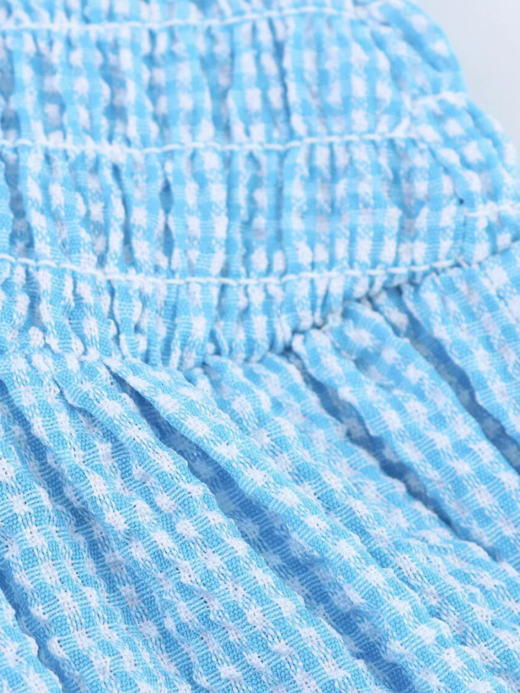 European and American style spring summer honeycomb round neck midi dress sleeveless vest long for women 250604