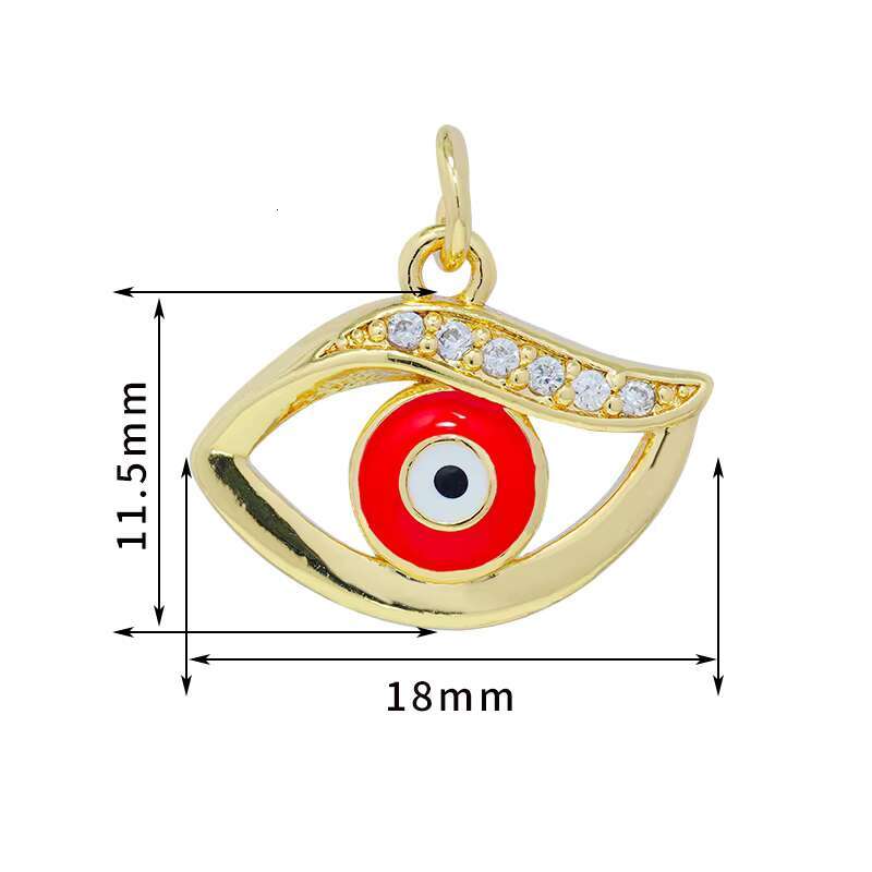 Colorful Dripping Oil Enamel DIY Fashion Jewelry Copper Gold Plated Zircon Punk Charm Micro-Inlaid Pendant for Ladies Necklace