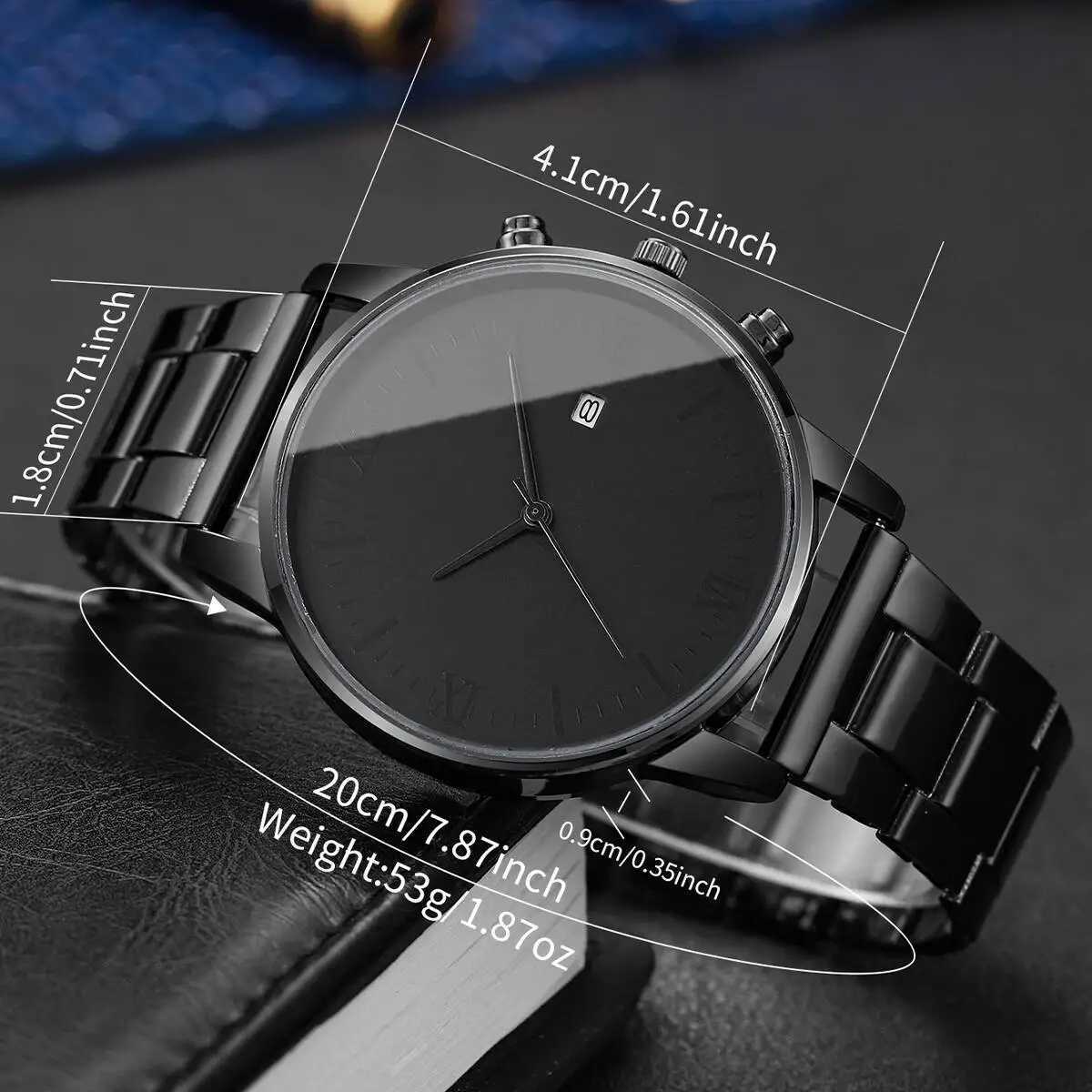 Fashion Men Business Calendar Watches Simple Roma Dial Analog Quartz Watch for Men Clock Reloj HombreWithout Box Y250605
