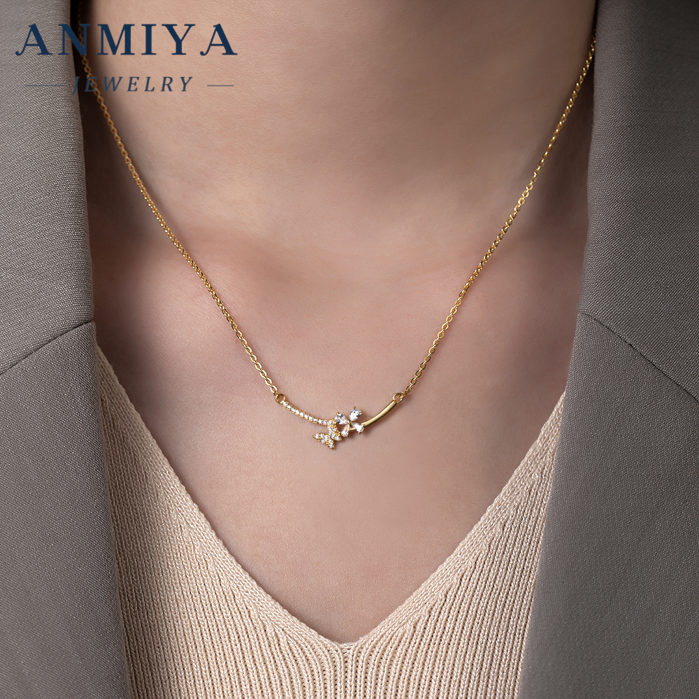 Custom Trendy Anti-Oxidized Silver Jewelry Adjustable 925 Necklace with Butterfly and Floral Flower Pendant for Daily Accessories