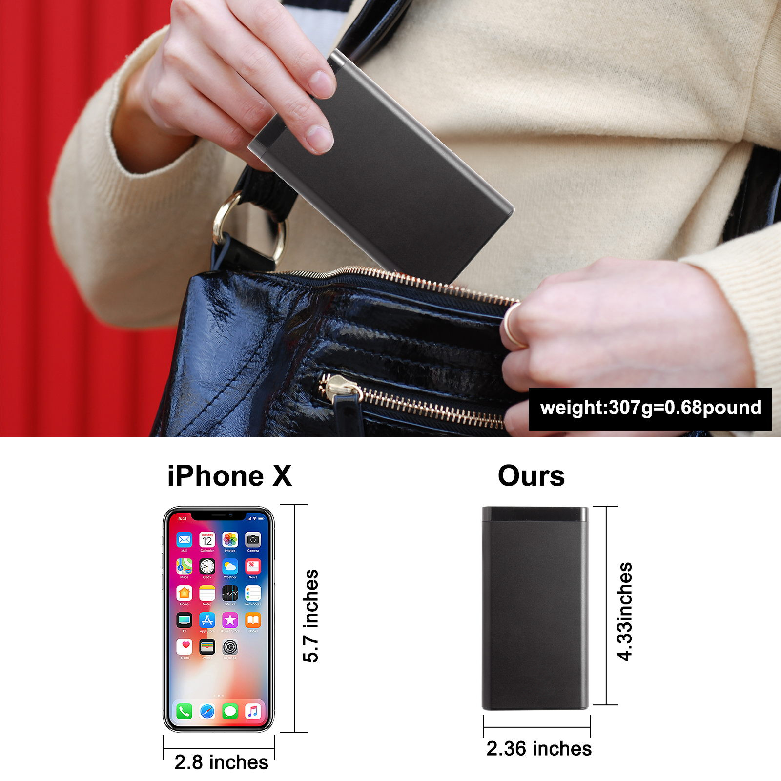 55.5wh/12V5000mah/3.7V15000mah DC Output Lithium ion Battery Pack for LED Strip/CCTV Camera/Telescope/Modem and More. metal case Portable Power Bank w