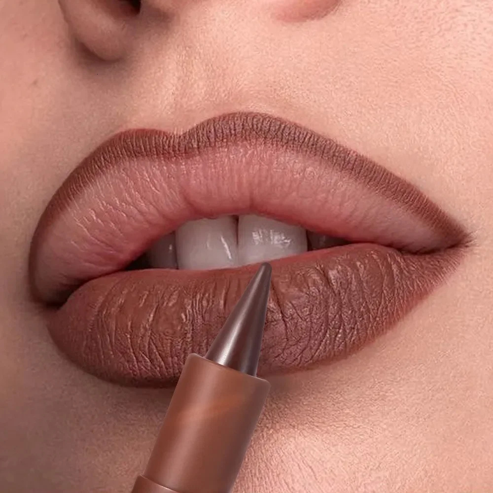 Black Lip Liner Pen Multi-functional Matte Purple White Brown Red Gradient Lipstick Contouring Tint Eyeshadow Eye Liner Pencil 250605