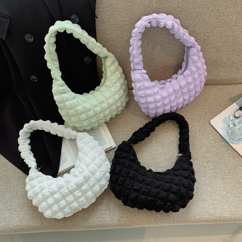 designer 2025 Early Autumn New Fashion Handbag Single Shoulder Underarm Bubble Plaid Bag Women's Bag Supports Wholesale and Mixed Orders