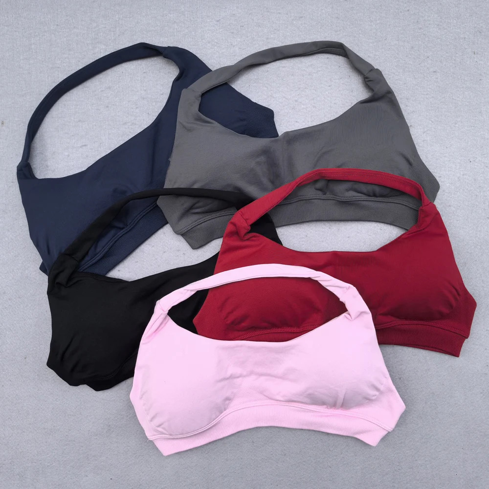 Gym Set Women Workout Clothes Scrunch Shorts Set Halter Sports Bra Fitness Top Woman Sportswear Yoga Set Outfits 250605