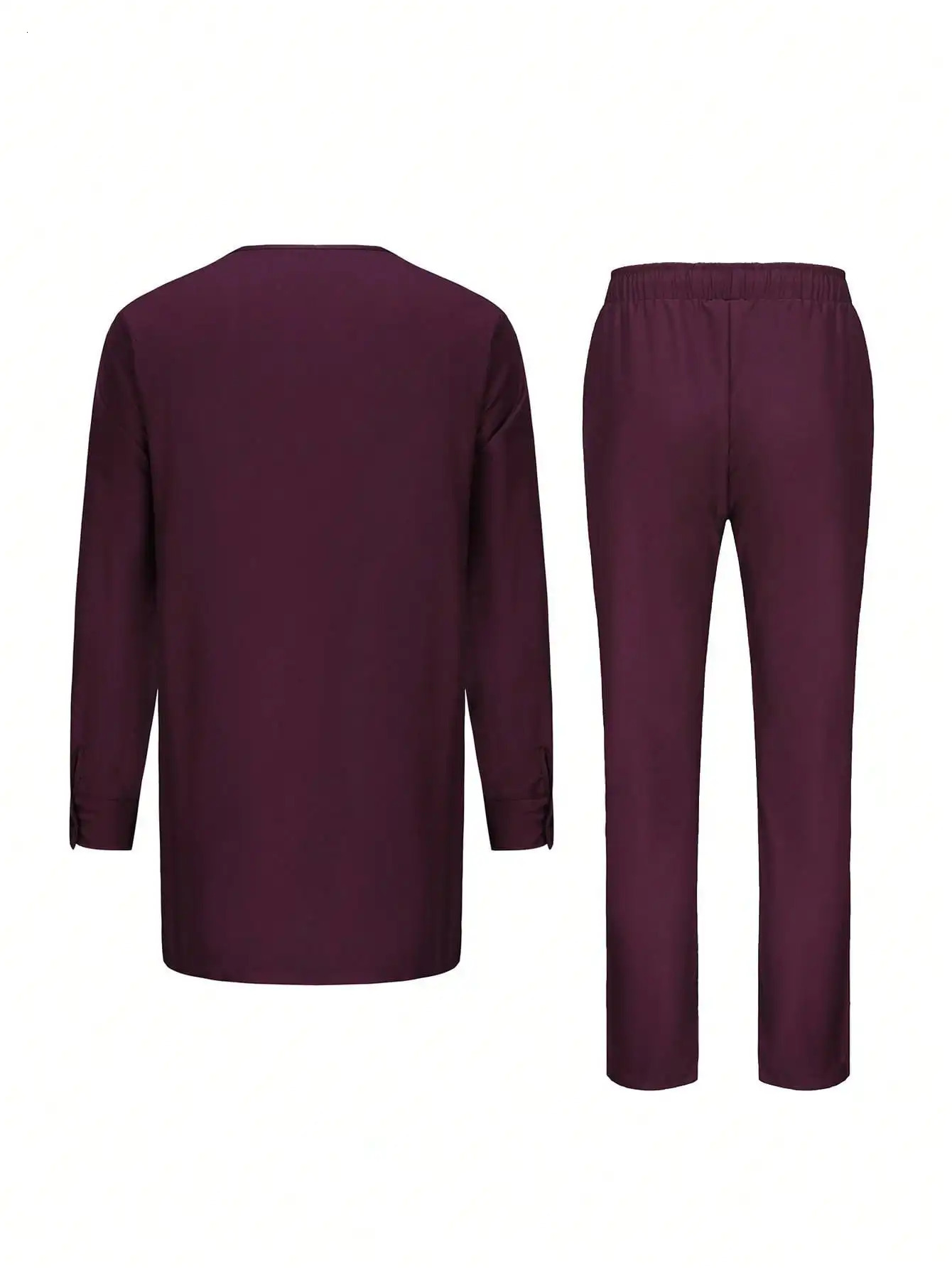 African Clothing For Men Suits Traditional Embroidery Long Sleeve Top Pants Two-piece Set Kaftan Outfits Fashionable 250603