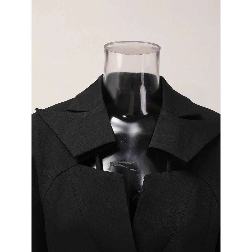Coats Designer Women DEAT Fashion Women's Blazer Cut Out Deconstruction Notched Collar Single Button Long Sleeve Suit Jackets Summer 2024 New Cpd