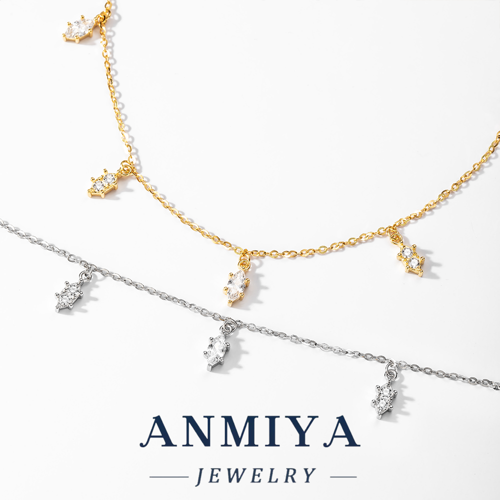 High Polish Sterling Silver Jewelry Durable 925 Necklace with Multi Geometric Pendant Charm for Women's Daily Wear