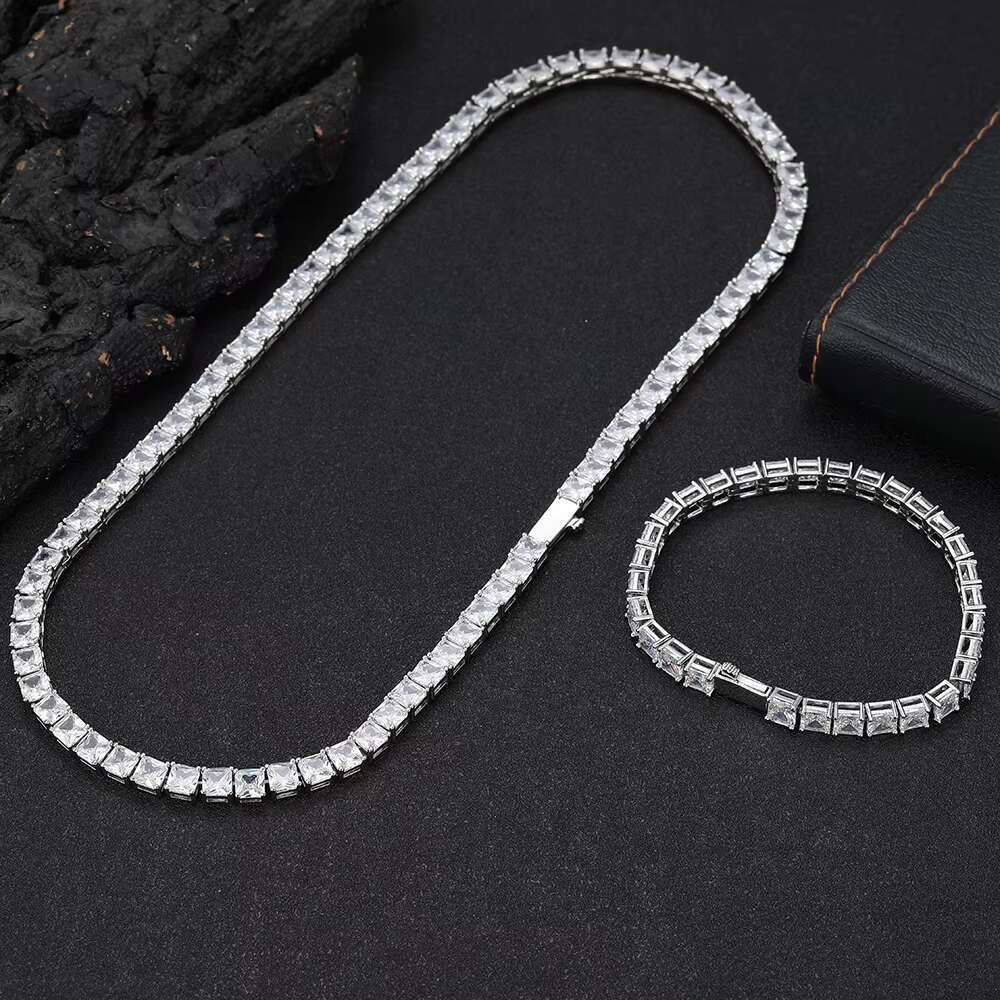Moissanite High Quality 5mm Diamond Tennis Bracelet 18k Gold Plated Iced Out MoissaniteStone Tennis Chain Bracelet Womens Fine Chain