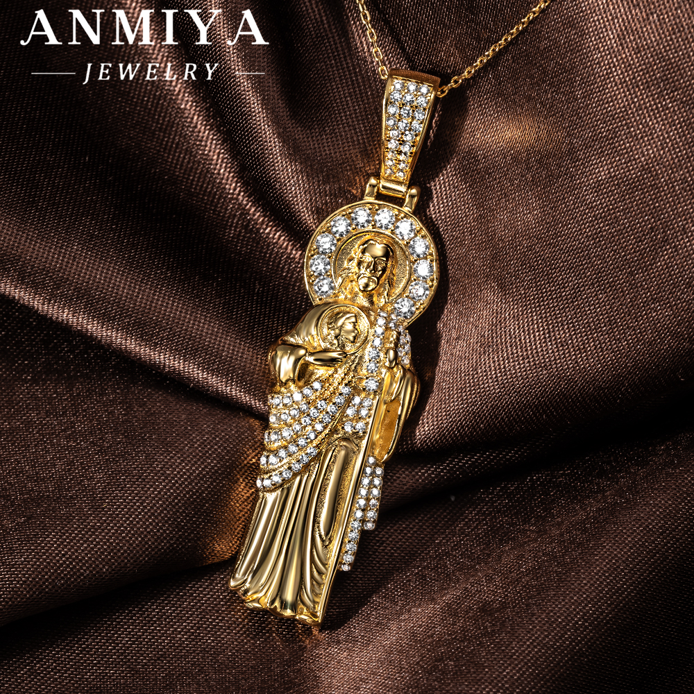 Religious 925 Silver Jewelry Pendant Necklace with Jesus Christ Figure for Christian Gift and Spiritual Wear