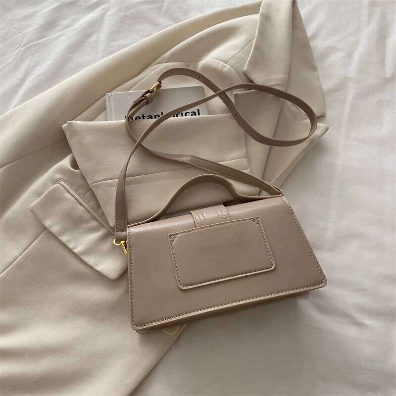 Stylish Ladys Leather Shoulder Tote - Designer Cross Body Purse Golden Trim Details