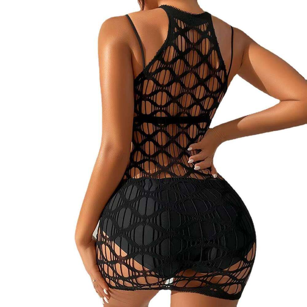 Cheap Wholesale Black Hot Sexy Clothes Lingerie Women Night Club Transparent Erotic Dress