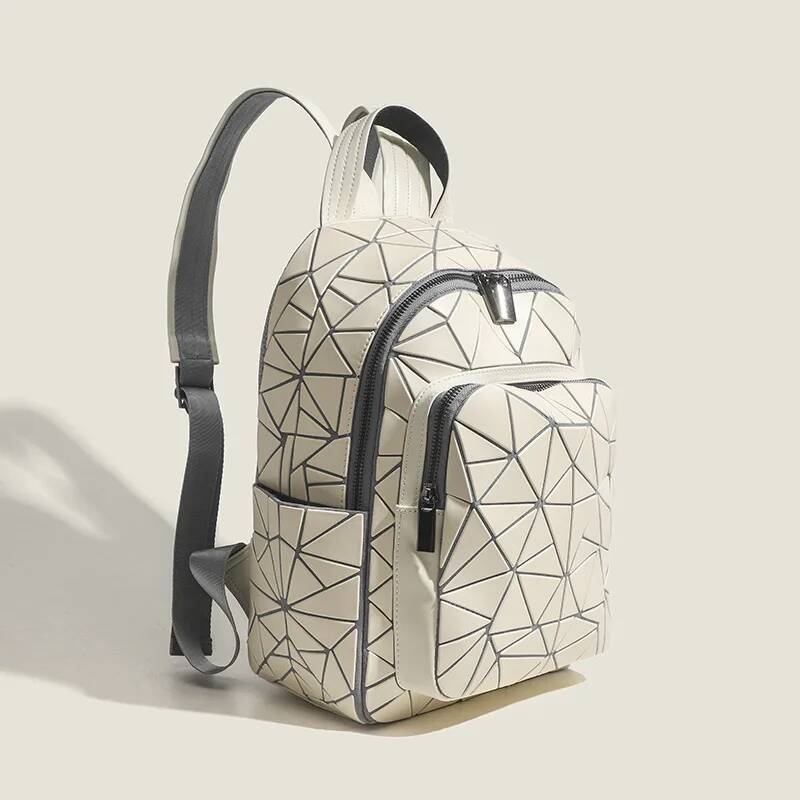 New Korea female Backpacks Women Large Capacity Geometric Female Drawstring Holographic Backpack School Bag