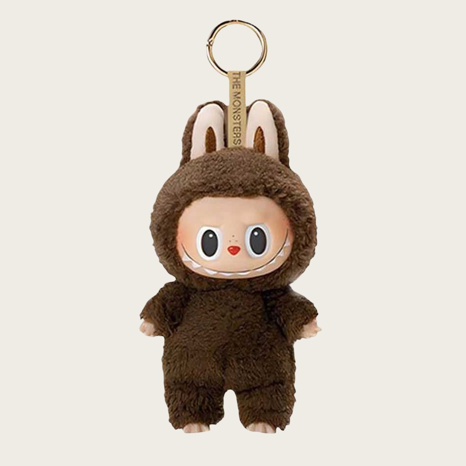 Keychains labubu popmart monster doll keychain pendant woemen bag charms cute cartoon 7colos heartbeat macaron series plush keyring children adult gif