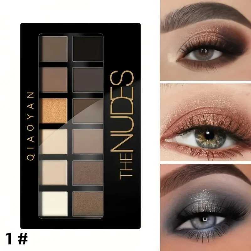 2-Color Nude Eyeshadow Palette Neutral Tones Matte Shimmer Long Lasting Blendable Makeup for Beginners And Professionals W250605