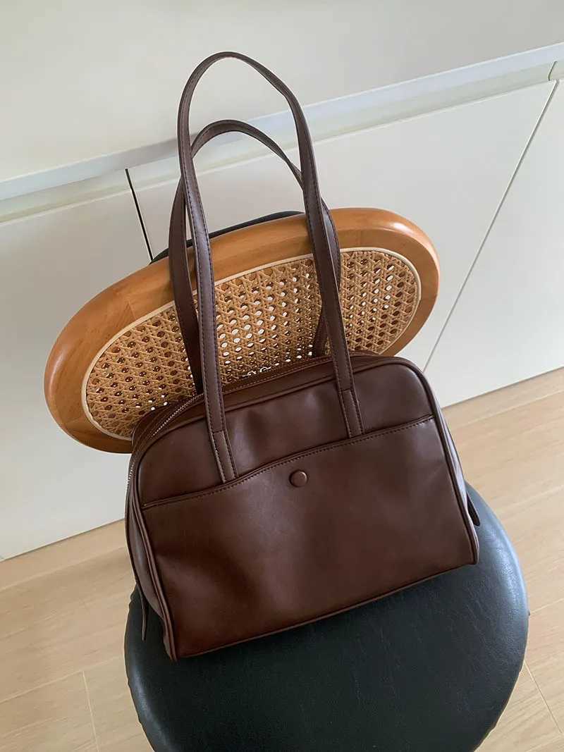 JIAERDI Coffee Shoulder Bags Wallet Women Pu Leather Soft Baguette Bag Female Large Capacity Tote Bag Handbag Womens Bag XJ250605