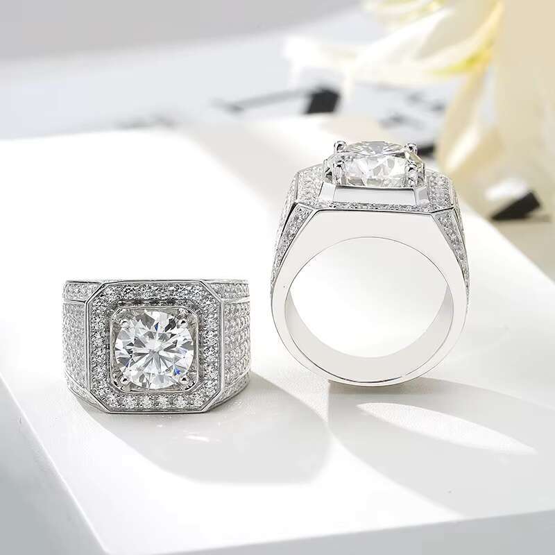 Silver Ring 925 Man 1CT 2CT 3CT 5CT Moissanite Men Ring Def Vvs Top Quality Original Silver 925 Stone Rings for Men