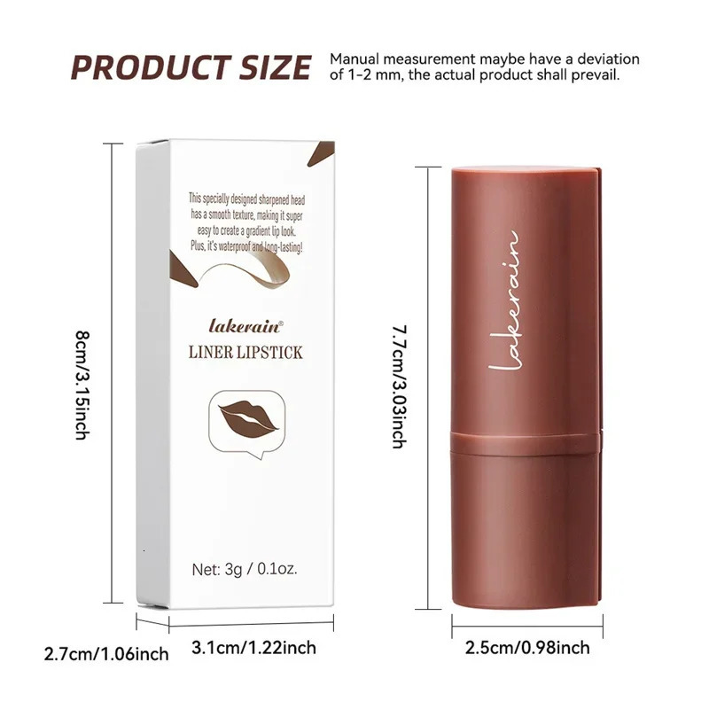 Tapered Gradient Lip Liner Pencil Purple Brown Pointed Head Lipliner Waterproof Non Sticky Matte Lipstick Gradient Contouring 250605