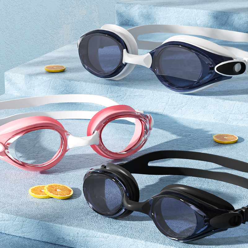 Adult Unisex HD Waterproof Anti-Fog Flat Light Swimming Glasses and Cap Set Professional Diving Goggles