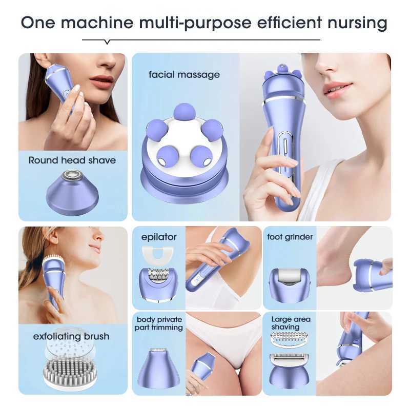 RESUXI 227 Womens 7-in-1 Multifunction Electric Epilator Shaver Bikini Legs Underarm Public Trimmer with Charging BaseXJ250607