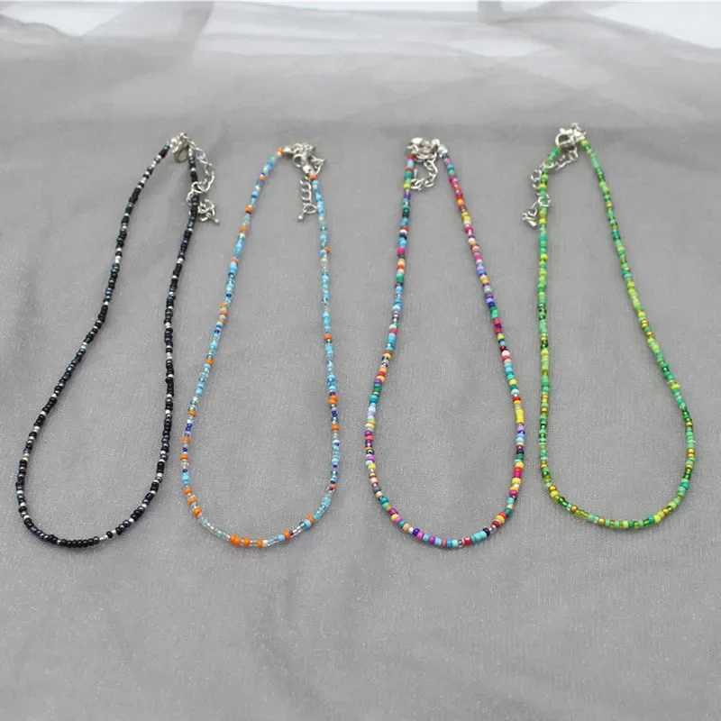 Simple Seed Beads Strand Choker Necklace for Women String Collar Charm Colorful Beaded Necklace Handmade Bohemia Femme Jewelry XJ250604