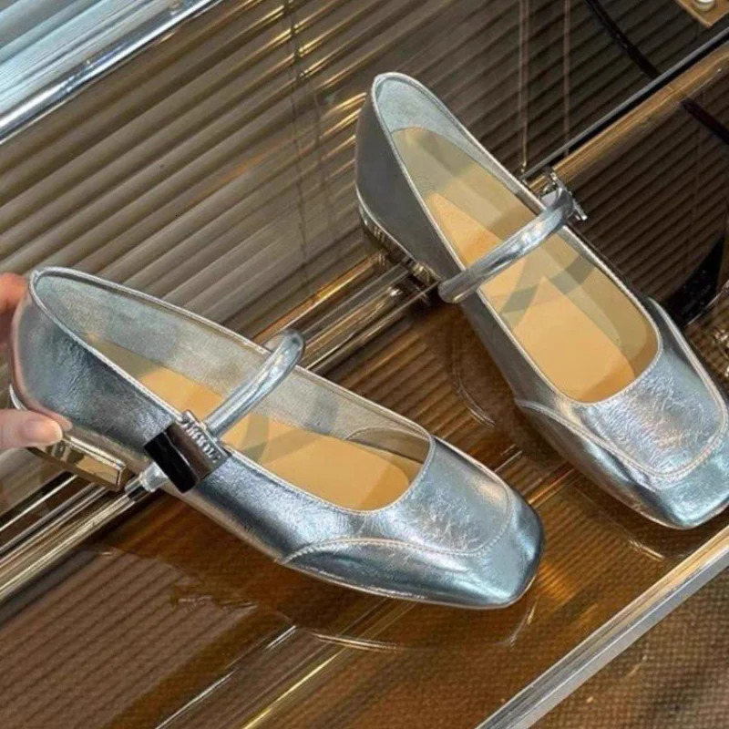 Mary Jane Shoes for Women Fashion Medium Heeled Women Single Shoes Soft and Comfortable Red Ballet Shoes Zapatos De Mujer 250603