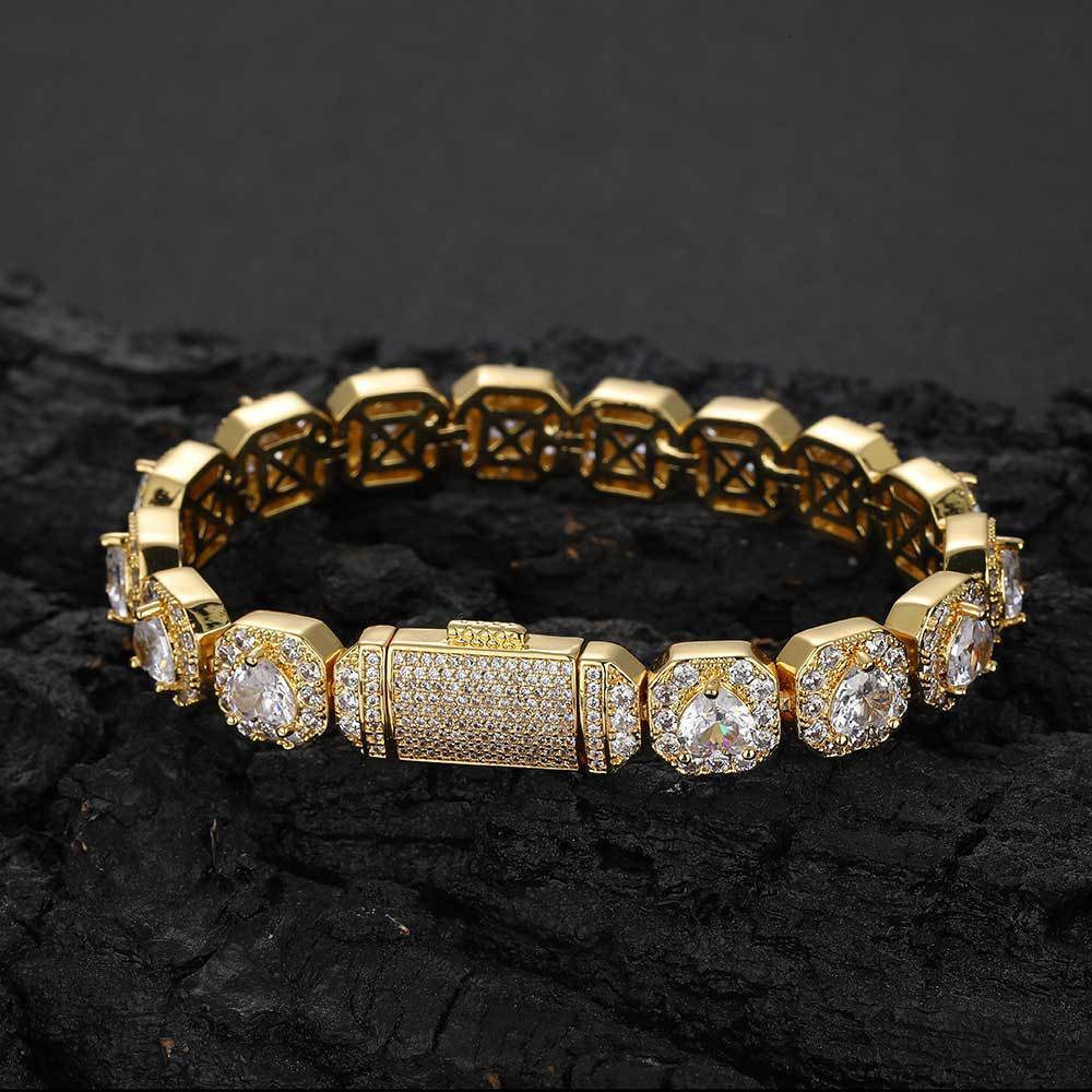 Jewelry 10mm Love Moissanite Rock Sugar Bracelet Trendy Personalized Full Diamond Hip Hop Mens Bracelet Accessories