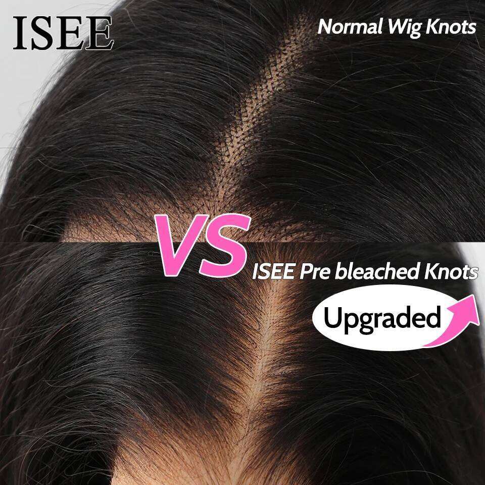 Wear ISEE HAIR PreBleached Knots Kinky Curly HD Glueless Human Wigs Ready To Go Pre Cut Lace PrePlucked Hairline Wig