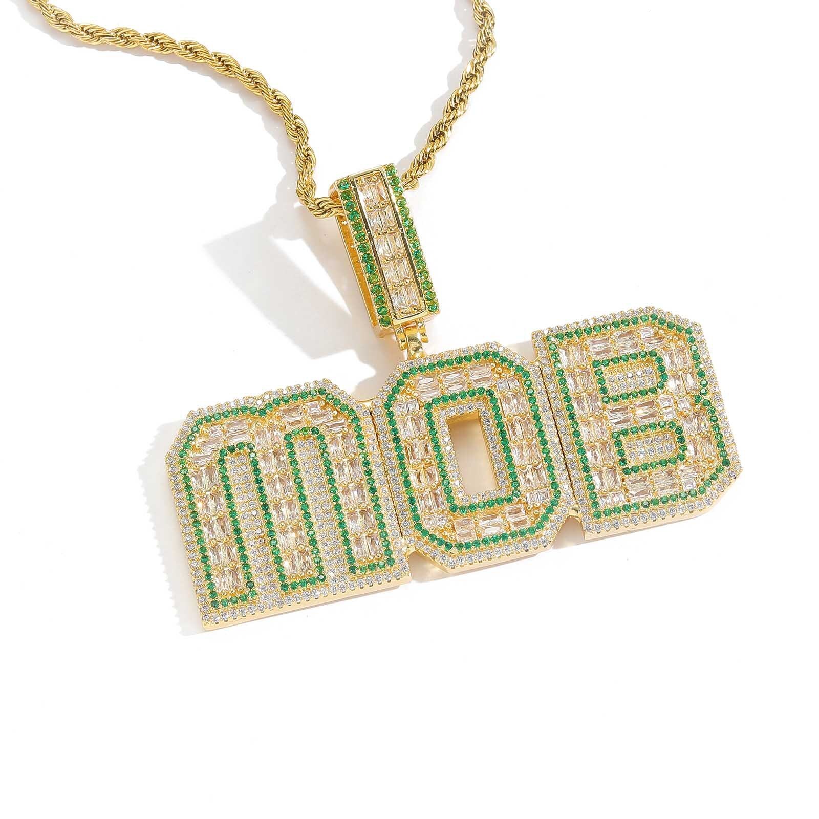 Hip-hop custom color full diamond Quality Styles Pendant Silver Pendant Necklace For Men Hip Hop Jewelry Gifts