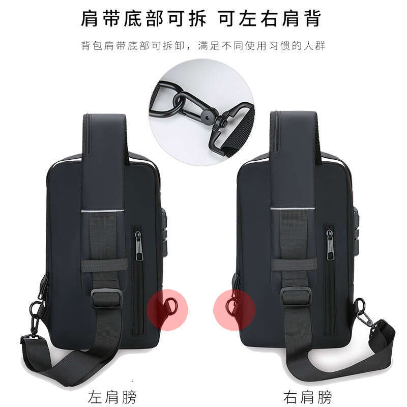 Chest Multifunctional Password Lock Cycling Waterproof Anti-theft Men's Crossbody Business Shoulder Bag
