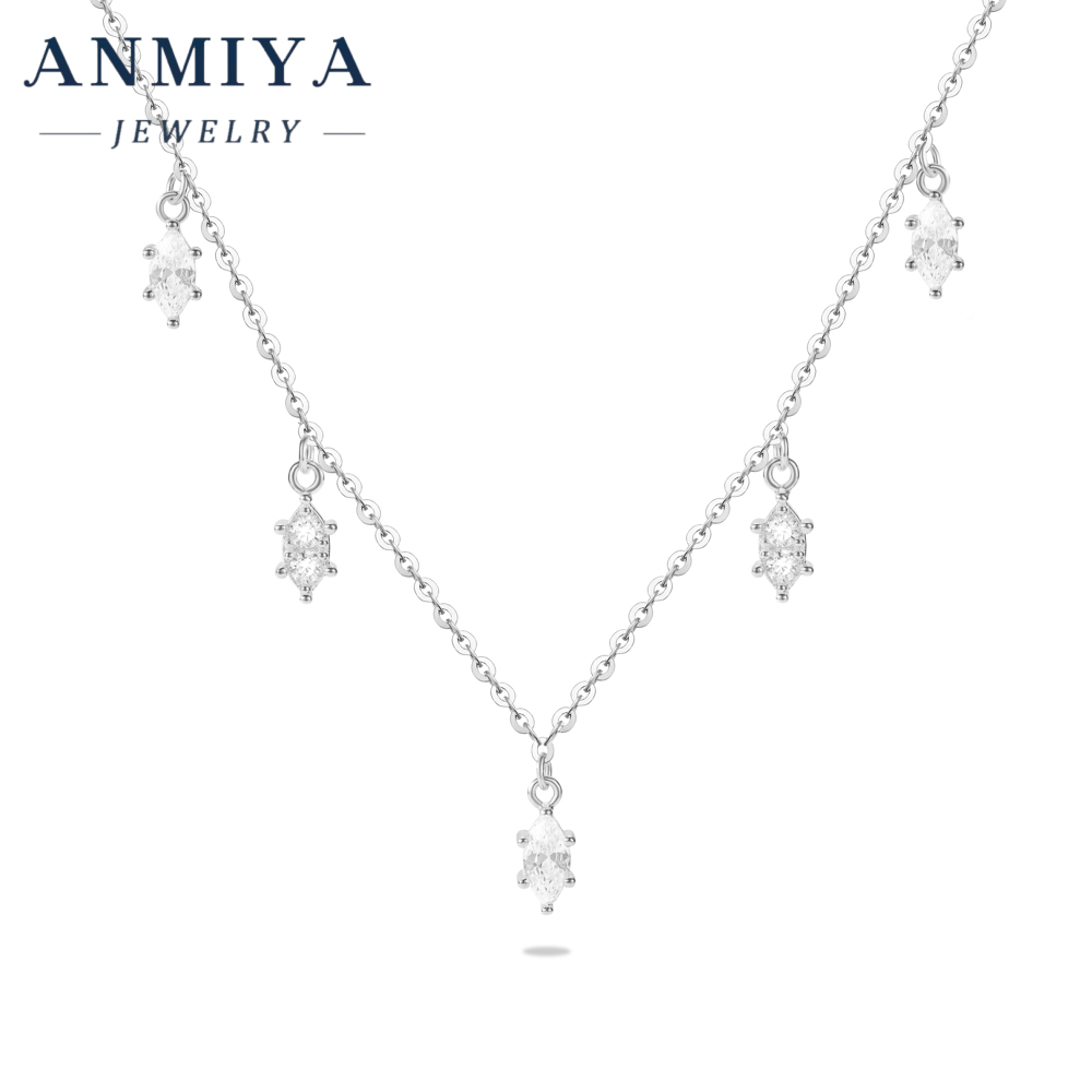 High Polish Sterling Silver Jewelry Durable 925 Necklace with Multi Geometric Pendant Charm for Women's Daily Wear