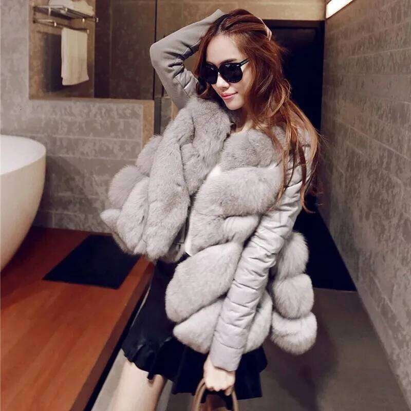 2021 European and American Winter Women's Fox Hair Korean Version Jacket Integrated Imitation Fur Coat