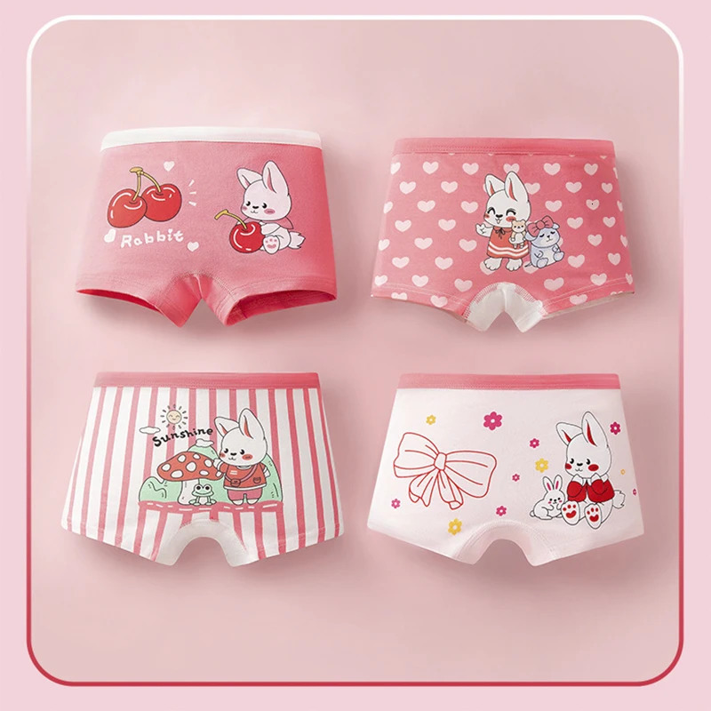 Kids Girl Underwear Cotton Cute Cartoon Childrens Shorts Briefs Lovely Pink Princess Underpants Soft Little Girls Boxer Panties 250604