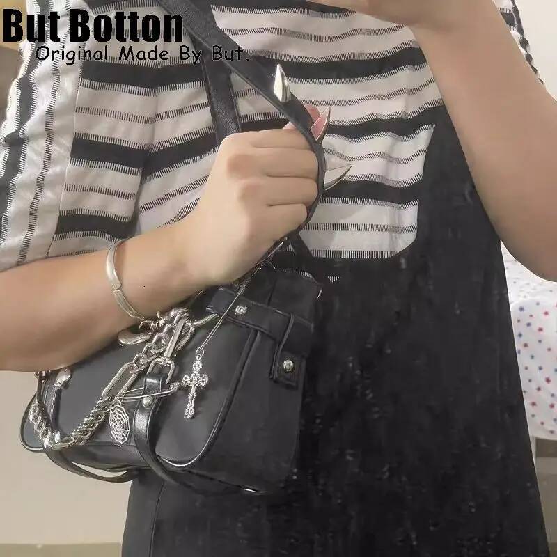 Unique Custom chain Vintage Y2K Girl Women Bag Gothic Lolita Single Shoulder underarm Bags subculture steamPunk Handbag Tote
