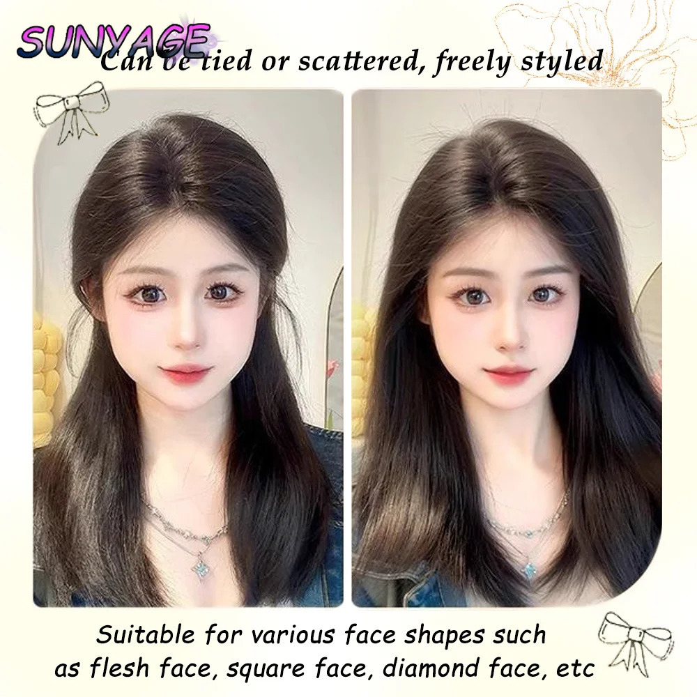 Topper With Hair Bangs Synthetic Hair Clip In Hair Extensions For Daily Use Hair Accessories 250529