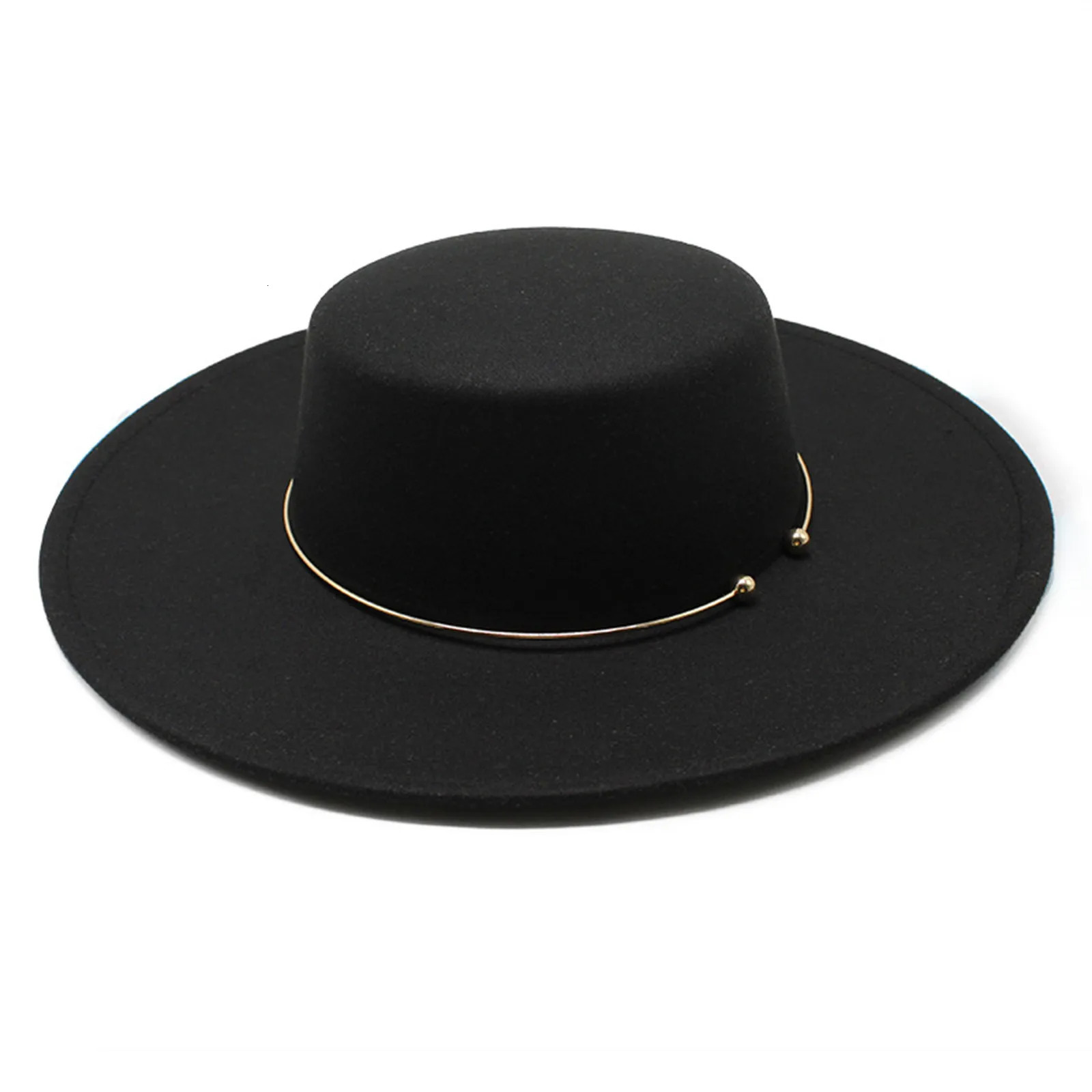 French Style 10cm Wide Brim Derby Top Hat Socialite Wind Hepburn Wind Wool Felt Fedoras Hat Elegant Wedding Dress Hat 250605