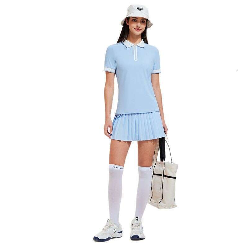 DHessentials Summer New Women's Slim Fit Breathable Sports Top High-End Tennis Golf Short Sleeve Polo Shirt
