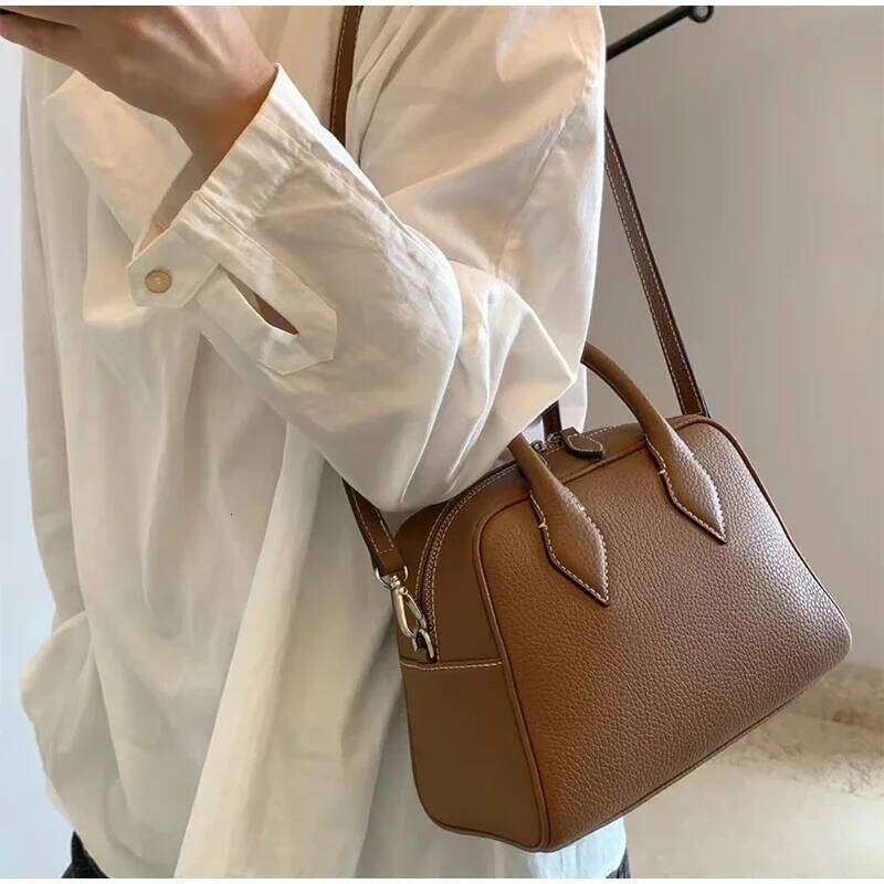 Women's Bags Designer Genuine Boston Crossbody Shoulder Bag, Fashionable Genuine Leather Women's Handbag