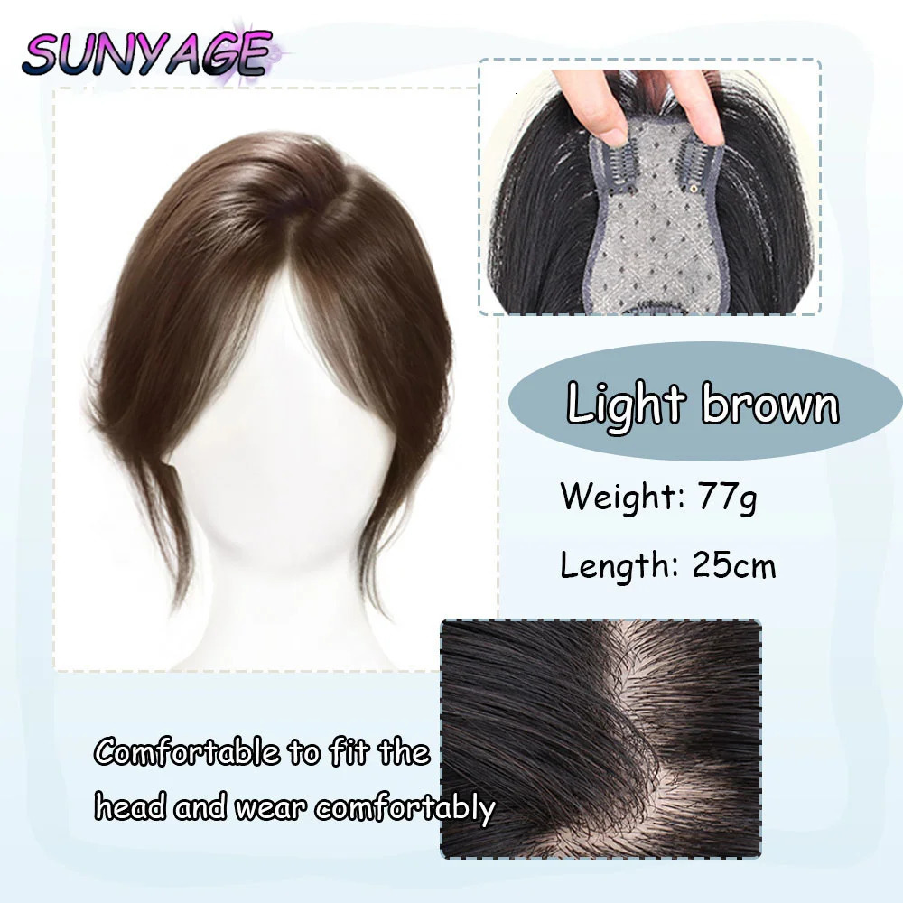 SUNYAGE Synthetic Eight-character Bangs For Women On Top Of Head To Cover White Hair And In Full Bangs 250529