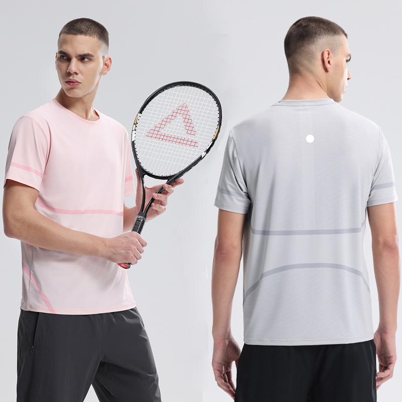 L-2904 Men's Summer T-shirt Ice Silk Short Sleeve Men's Thin Sports Leisure Breathable Quick Drying Running Training Clothes 2025 New Gym Tee