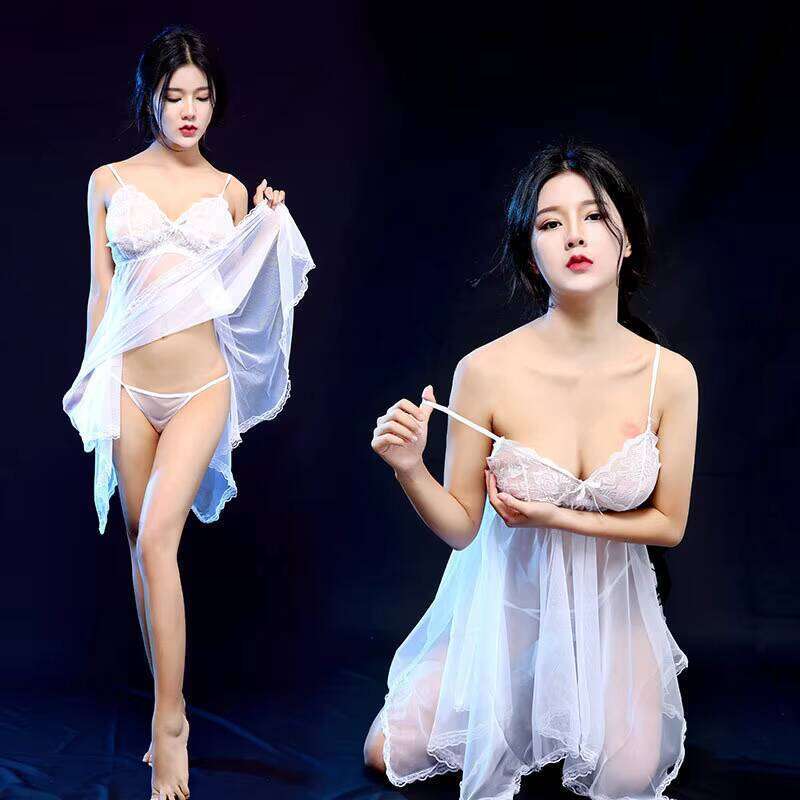 Sexy Erotic Sleepwear, Lingerie, European And American Temptation Set, Women's Transparent Suspender,