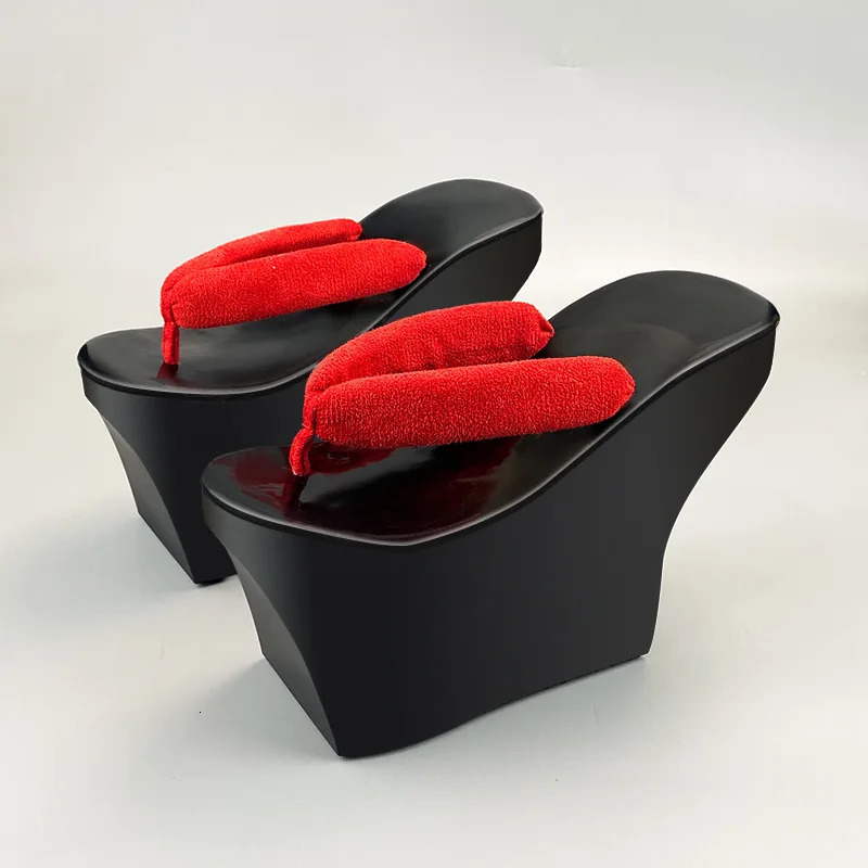 Women Wooden Japanese GETA Clog Flops Flip Wood Sandal Shoes Cosplay Japan Geisha 10CM 250604