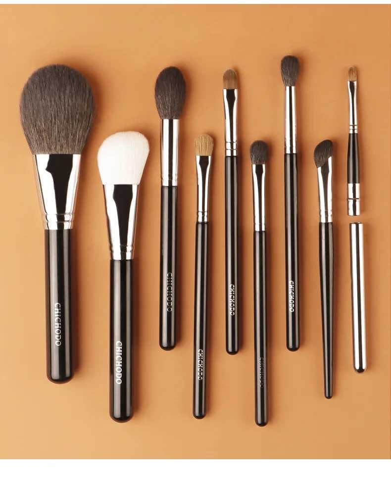 9pcs/set Makeup Brushes Set Powder B Makeup Brush Crease Eyebrow Eyeshadow Lip Cosmetic Tool Kit Animal Hair W250605