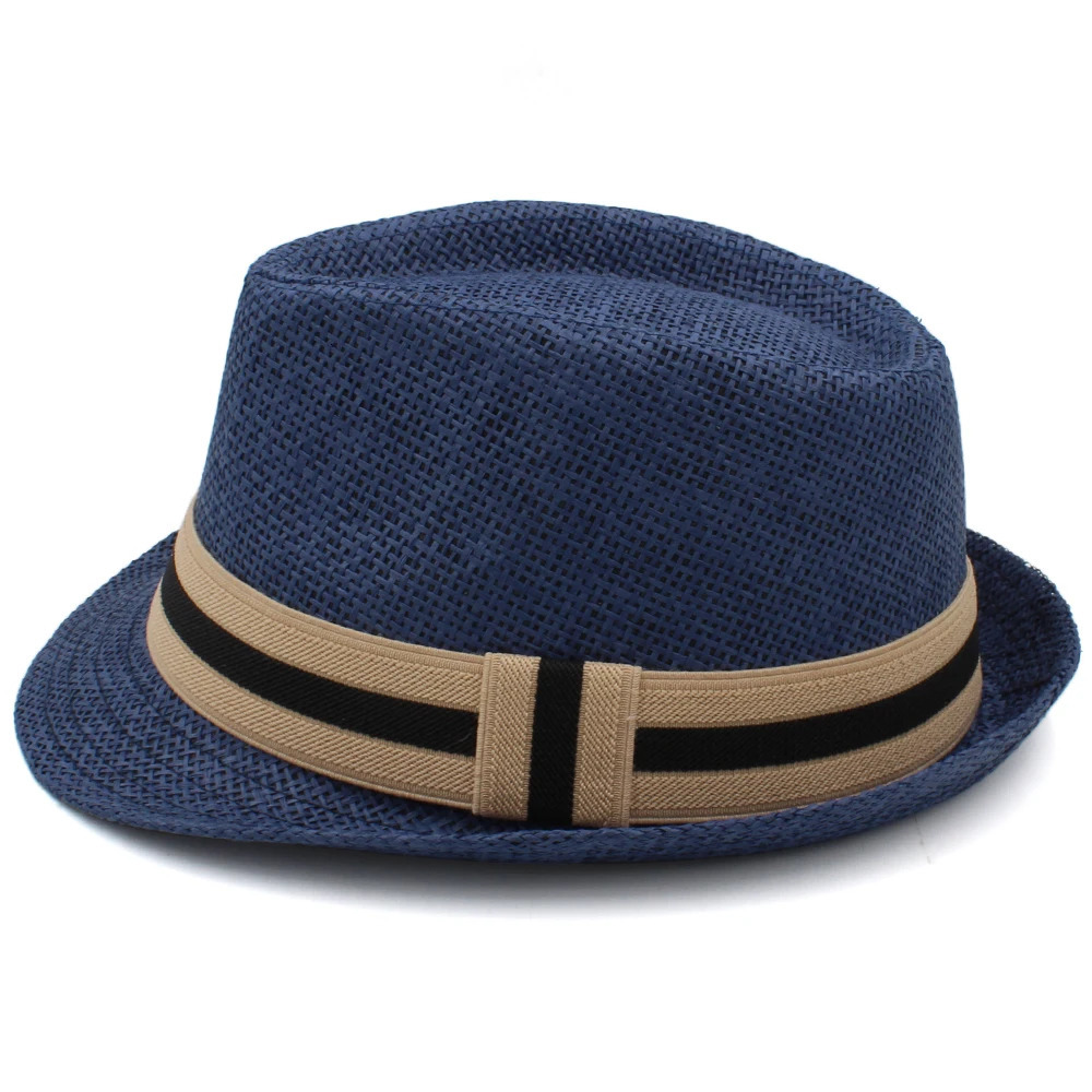 2 Sizes Parent-child Men Women Kids Boy Straw Fedora Hats Summer Trilby Sunhat Classical Jazz Caps Sombrero Beach Outdoor Travel 250605