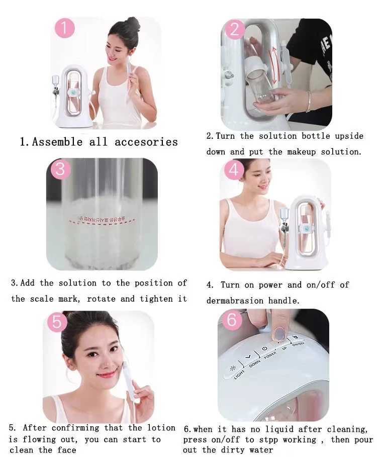 Home Use Hydra Dermabrasion Aqua Peeling SPA Beauty Machine Facial Hydration Sprayer Vacuum Blackhead Face Cleaner XJ250607