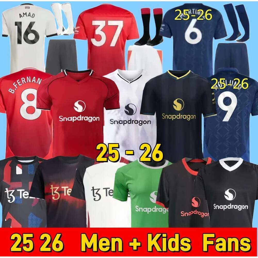 25 26 New CUNHA Soccer Jersey AMAD SESKO MAINOO MOUNT ZIRKZEE unted football shirt MARTINEZ FERNANDES UNTED player fan MBEUMO Kids Child kit Long short Sleeve